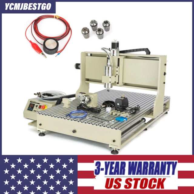 4 Axis VFD CNC 6090 Router Engraver USB Engraving Milling Cutting Machine 2200W