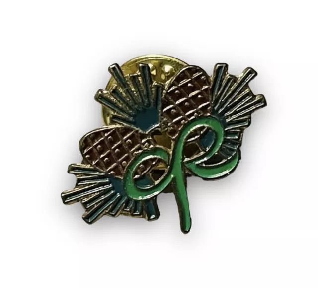 Mcmillan enamel pinecone and green bow pin badge