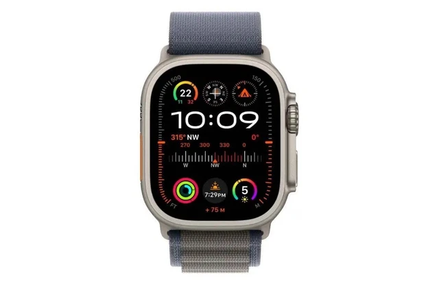 Watch Ultra 2 GPS + Cellular - 49mm Titanium Case with Blue Alpine Loop - Medium