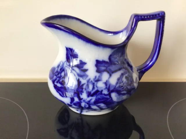 vintage victoria ironstone staffordshire blue and white jug england approx 12cm