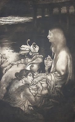 LOUIS LEGRAND-French-Signed LIM.ED Etching-Pre-Raphaelite Women-La Divine Parole