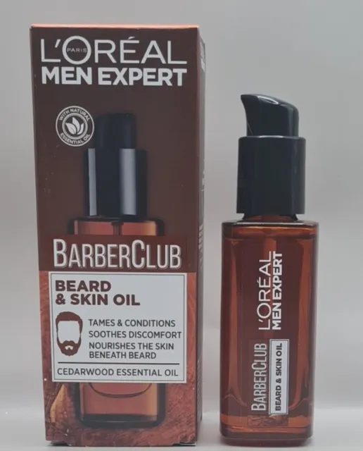 L'Oréal Paris Men Expert Skin Care Barber Club Beard Skin Oil, Cedarwood, 30 Ml