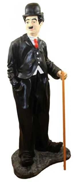 Deko Figur Komiker Charlie Chaplin H 128cm Dekofigur Chaplin mit Stock Kunstharz