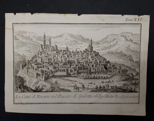 Inc. Salmon 1757: Città di Nocera nel Ducato di Spoleto dello Stto Ecclesiastico