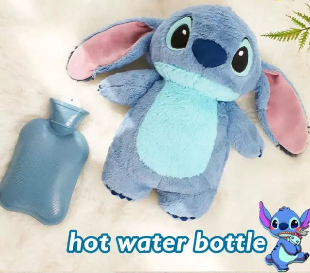 Stitch Hot Water Bottle Soft Winter Plush Warm Hand Bag Home Water Filling