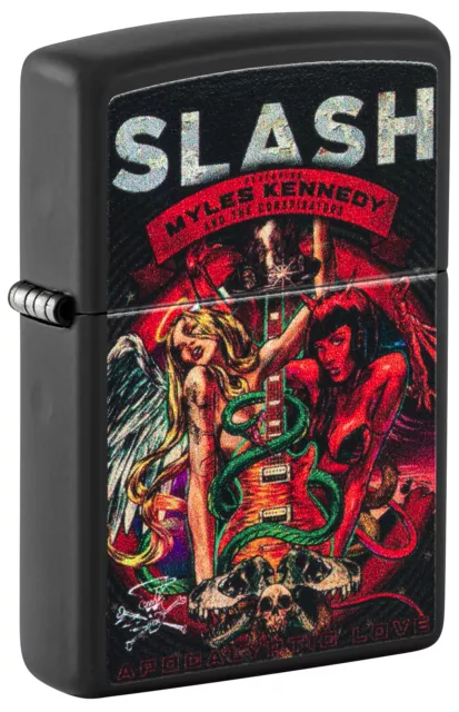 Zippo Slash Design Black Matte Windproof Lighter, 48187