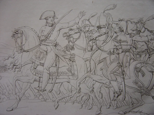 Grande gravure de la Bataille de RIVOLI Veronese  Général Napoléon Bonaparte