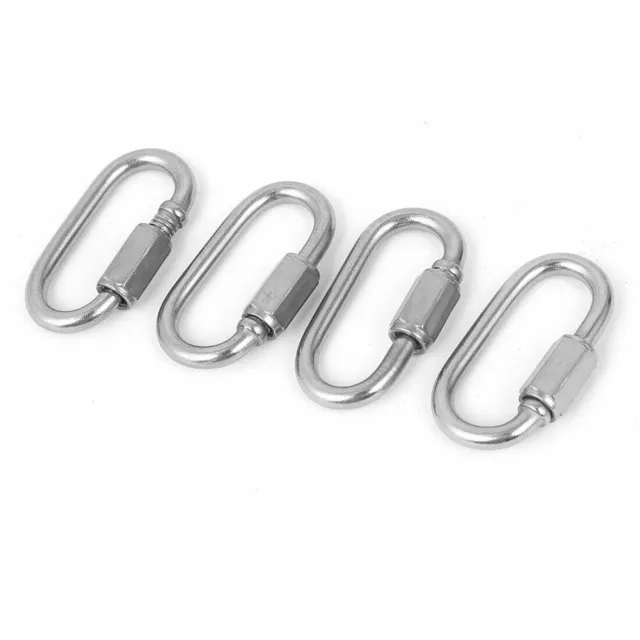 4x Schnelle Verbindung Ring Verschluss Oval M3.5 3 Silber Verbindung Verschluss