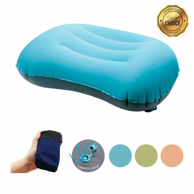 PREMIUM Inflatable Camping Pillow Camp Light Inflatable Hiking Travel Pillow