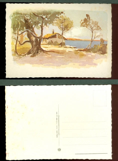 Br1703  10 Cartoline Acquerelli Di Vedute Alpne -Nuove -Vintage Anni '50