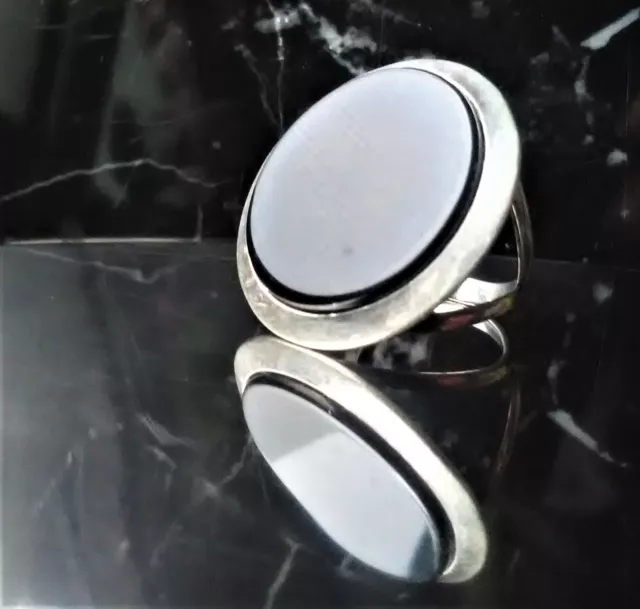 Ring Silber 925 Meistermarke M. Goldschmied Design Modernist Brutalist