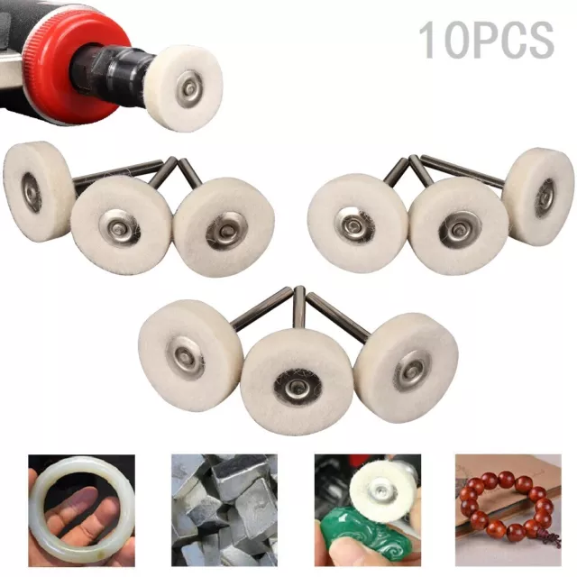 10PC 38mm Wool Polishing Buffing Wheel Buffer Pad Grinder For Dremel Rotary Tool