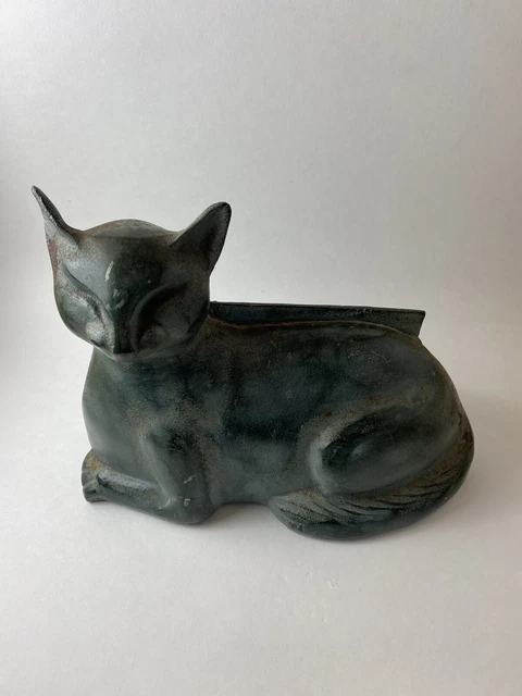 VTG Victorian Solid Cast Iron Siamese Cat Shaped Boot Scraper Decoration RARE