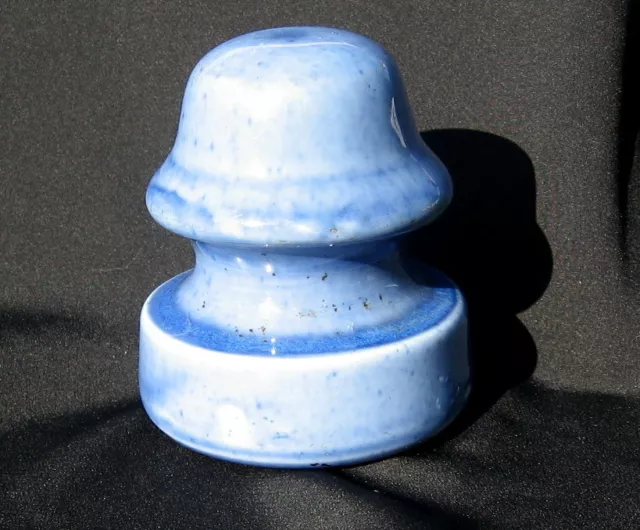 Light Cobalt Blue U-243 No-Name Pittsburg Porcelain Signal Insulator.