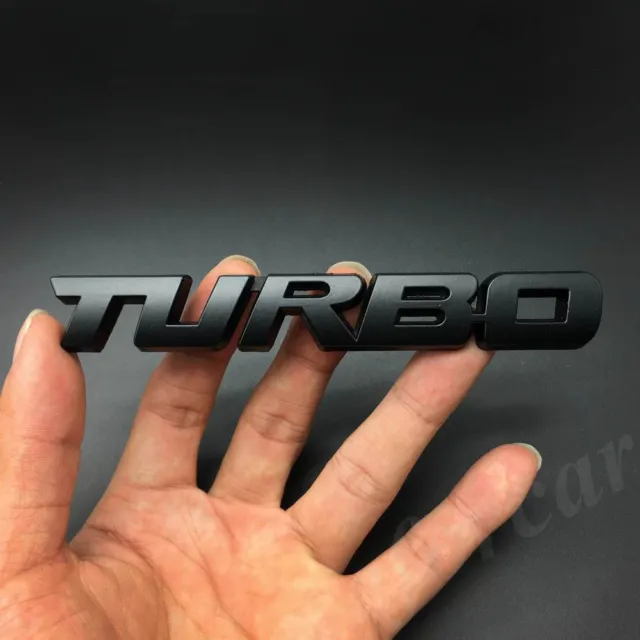 Black Metal Turbo T Emblem Car Auto Rear Trunk Tailgate Decal Sticker Badge