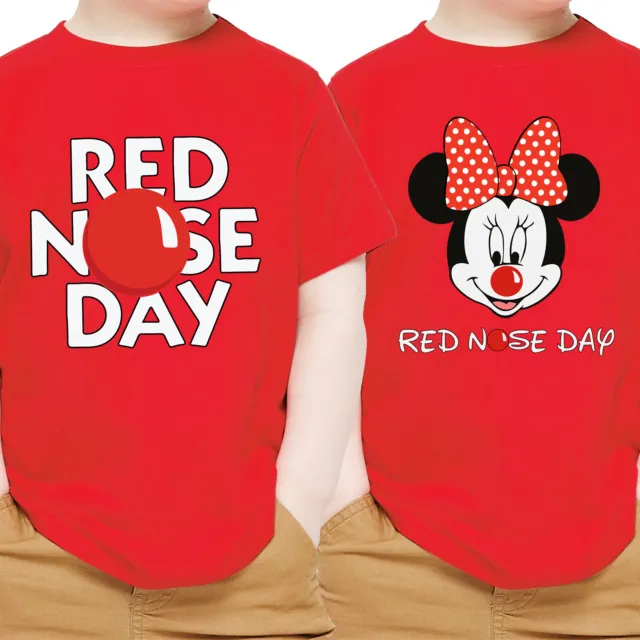 Red Nose Day T-Shirt Comic Relief 2024 Kids Boys School Children Costume Tee Top