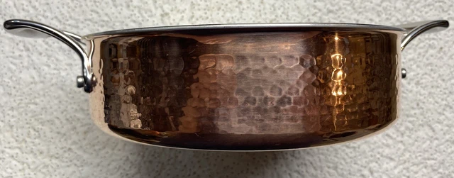 Lagostina Martellata Tri-ply Hammered SS Copper 5-qt Casserol J3 187 6081 No Lid