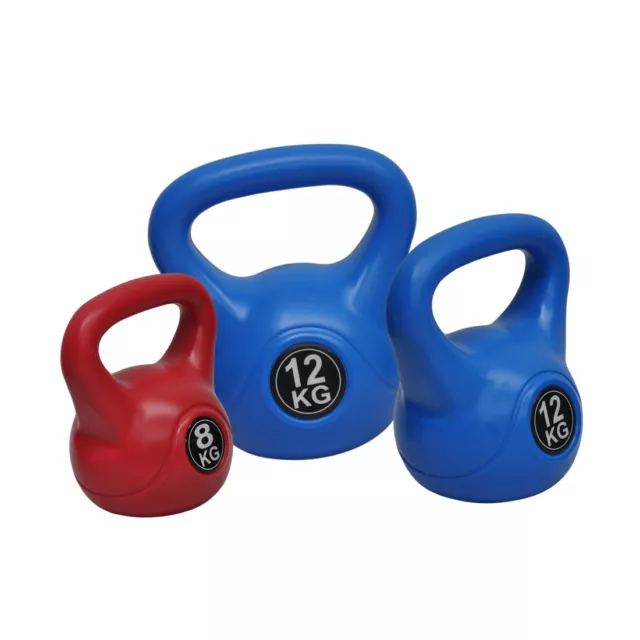 8kg + 12kg + 12kg - Total 32kg Kettlebell Weight Set - Home Gym Kettle Bell