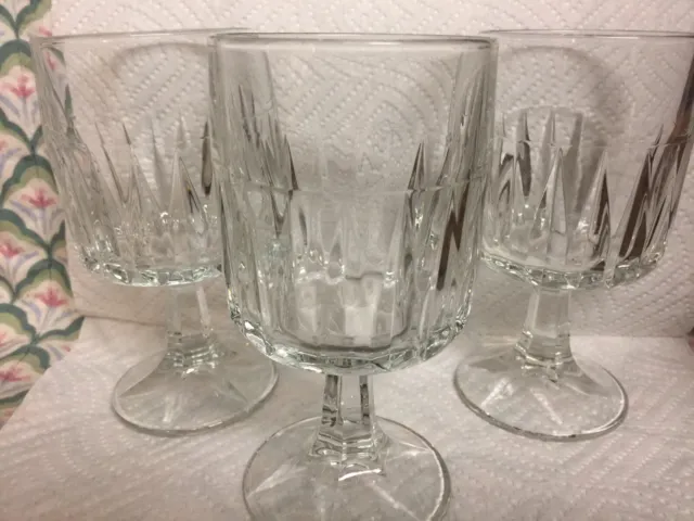 3 Clear WINCHESTER Wine Hock Goblet Glasses Set 5.5” DURATUFF 8oz Libbey EUCLotA