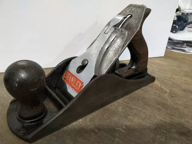 Old Vintage STANLEY  BAILEY 4 1/2  Wood Plane Carpenters Tool