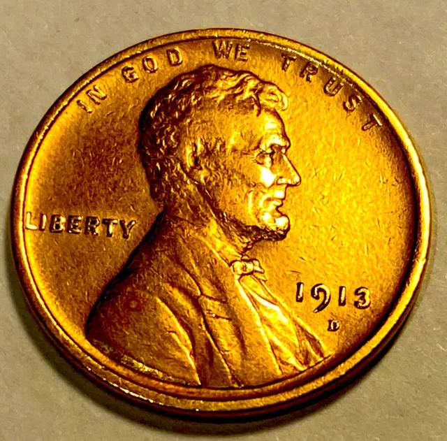 1913 D Lincoln Cent * Wheat Penny  *  BU Red  *