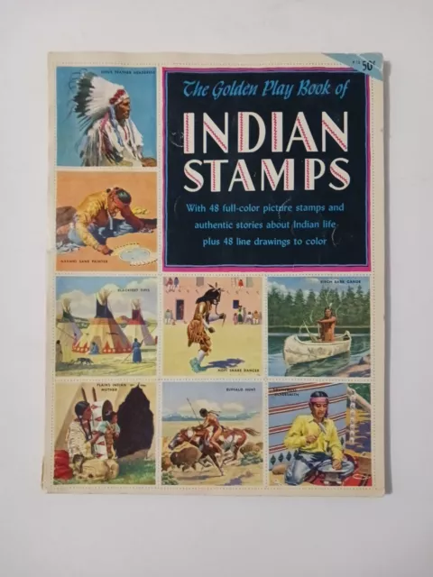 1954 Golden Play Book of Indian Stamps Complete Used Condition