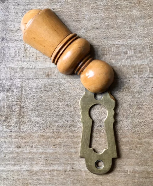 Antique Escutcheon Keyhole Wooden Vintage Door Hardware Victorian Old Salvage