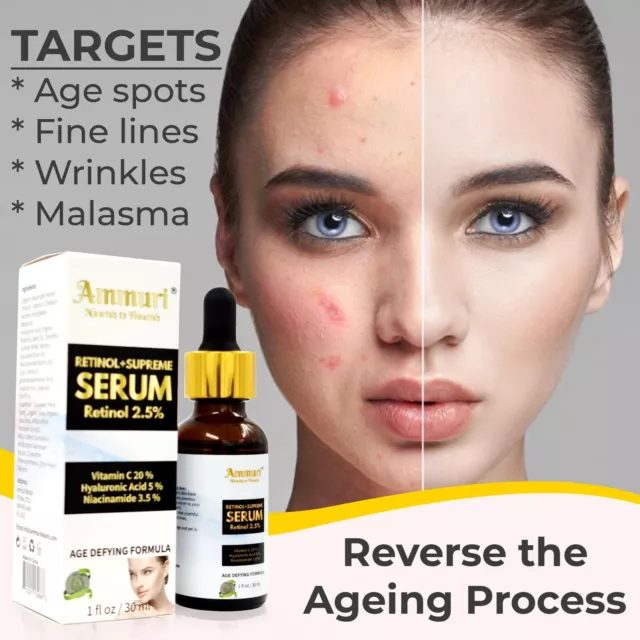 Ammuri Retinolo + Supreme Siero Età Difesa Formula Acne Trattamento Siero 30ml