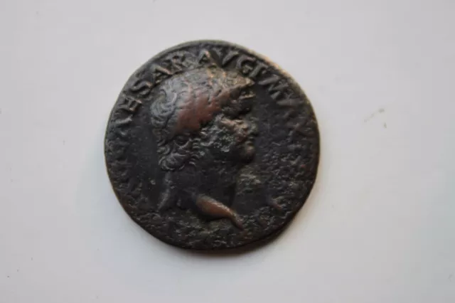 ANCIENT ROMAN NERO AS COIN 1st CENT AD 12 CAESARS