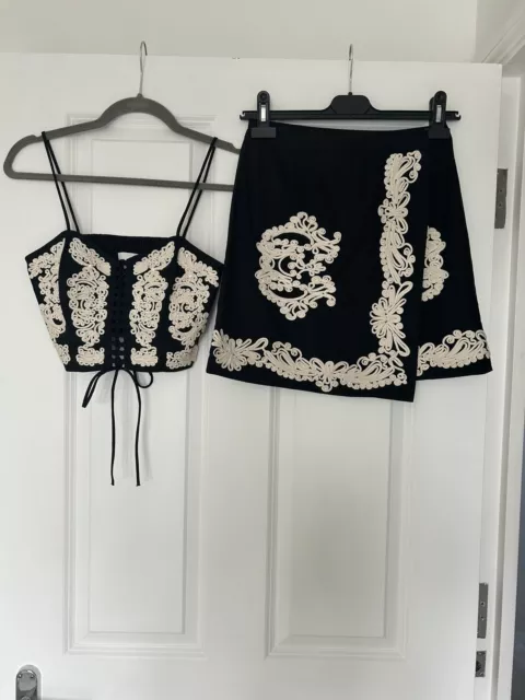 H&M Embroidered Skirt & matching Crop Top. Size xs/6. BNWOT.