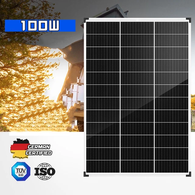 100W Watt  Solar panel 12V Monocrystalline Battery Charger Boat RV Home Camping