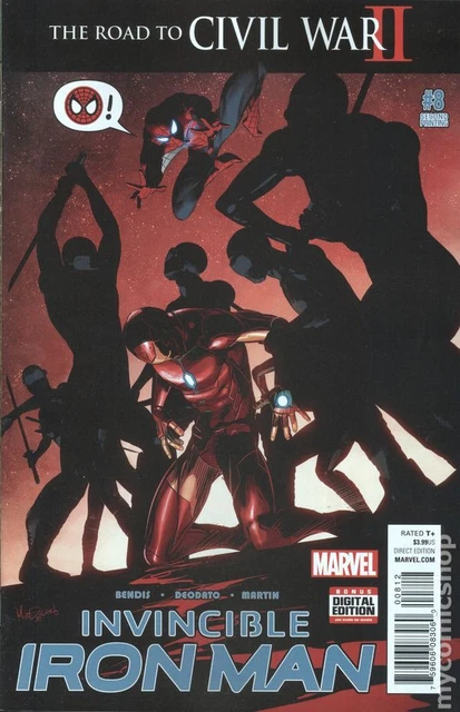 Invincible Iron Man #8B Deodato Variant 2nd Printing VG 2016 Stock Image