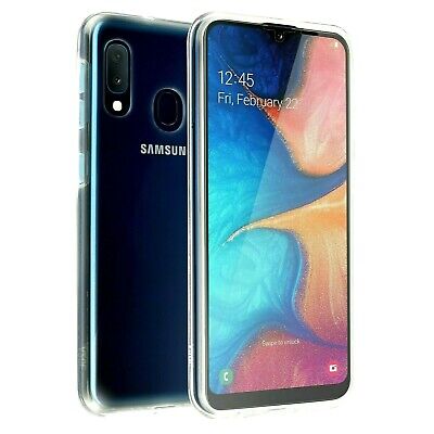 Uposao Custodia Compatibile con Samsung Galaxy A20e Moda Colore Sfumato 360 Gradi Trasparente Full Body Protezione 2 in 1 Fronte Retro Cover Antiurto Slim Fit Morbido TPU Custodia,Rosa gradient 