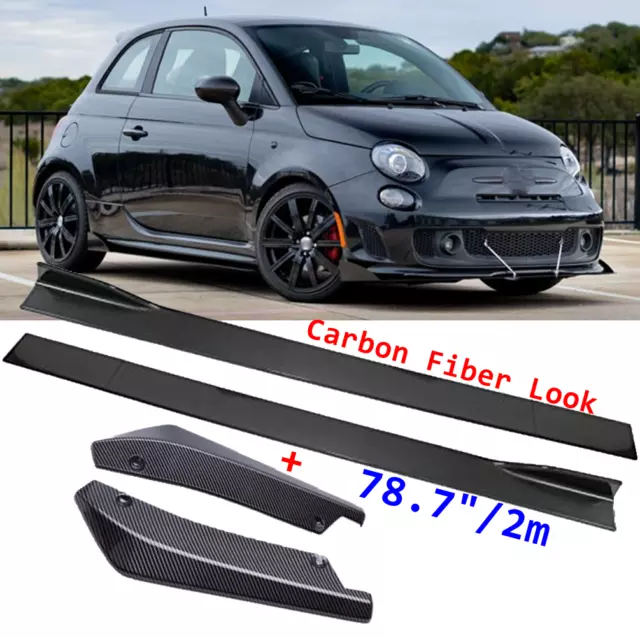 78.7" Seitenschweller Sideskirts Flap Diffusor Heckspoiler für Fiat 500 Abarth