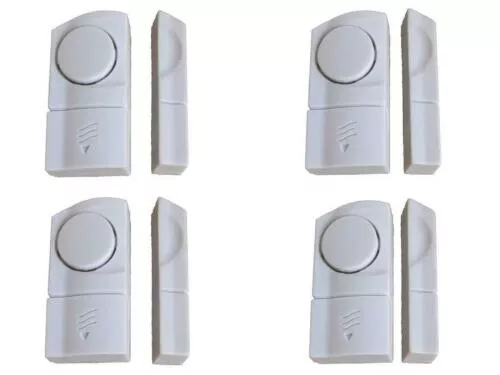 4 Window & Door Burglar Intruder Alarms Wireless Sensor Security Home Entry Shed 2