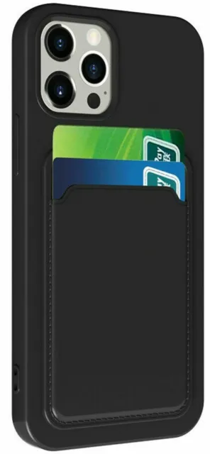 Für Apple iPhone 13 12 11 SE XR 7 8 Flüssig Silikon Kartenhalter Handyhülle Cover 2