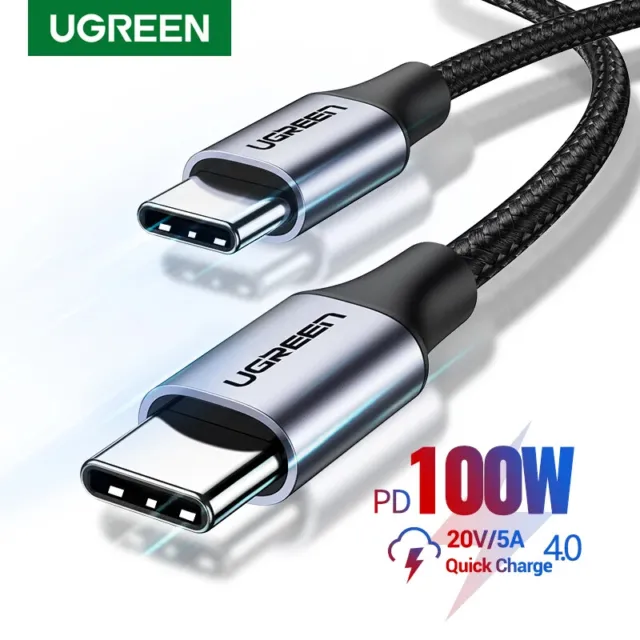 UGREEN USB 100W 5A PD Type C  to USB Type-C Cable Braided  QC 4.0 Fast Charge