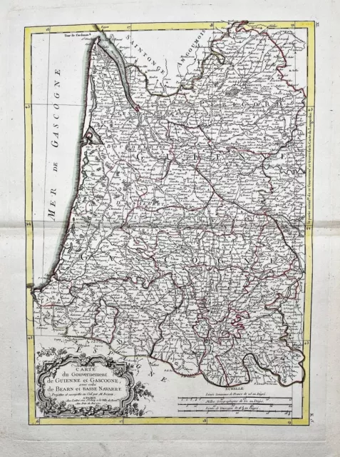 Guyenne Gascogne Bearn Basse Navarre Garonne Landes carte map Karte Bonne