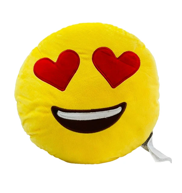 TOP TRENZ TELLEMENT En Love Emoji Peluche Oreiller Jaune 13x13 EUR 14