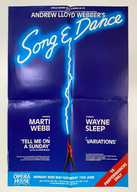 Song & Dance The Opera House Manchester 1980's Large Poster - GC