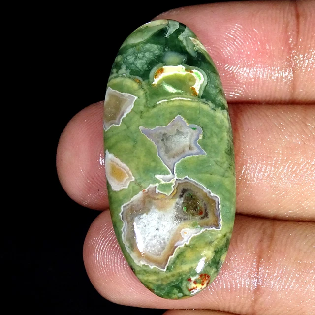30.00Cts Natürlich Regenwald Jaspis Rhyolite Oval Cabochonschliff Lose Edelsteim
