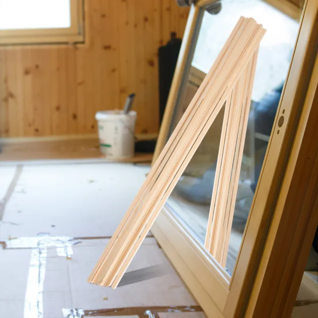 10 Pcs DIY Window Trim Wood Sticks Crafts Dowel Rod Decorative Strip