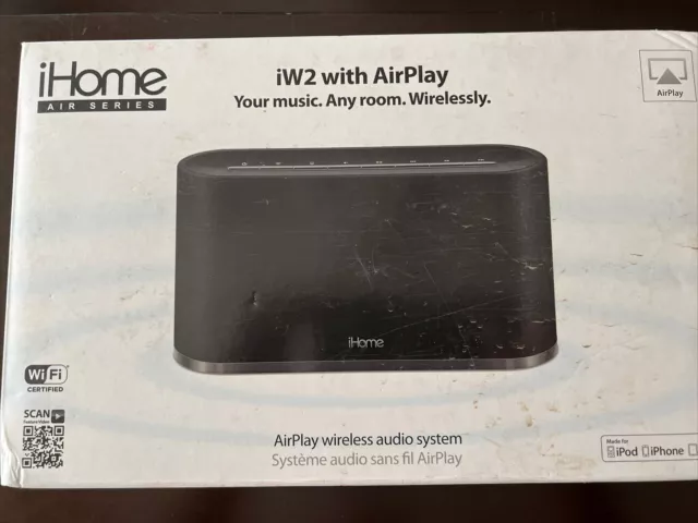 Brand NEW iHome IW2 Airplay Wireless Stereo Speaker System IW2BC