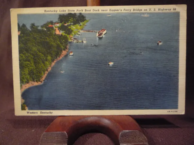 1940s Air Aerial Birdeye View  Kentucky KY Lake State Park, Boats