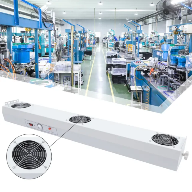 Anti Static Cleanroom Overhead Ionizer Air Blower Suspended 3-head Ion Fan 110V