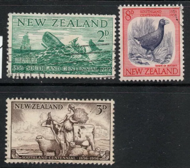 d4 ; NZ 1956 SOUTHLAND CENTENARY ; COMPLETE SET / 3 ; VERY FINE-USED