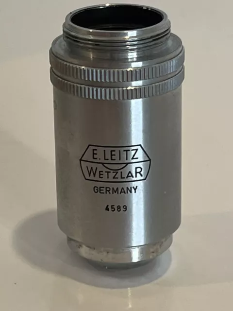 e. leitz wetzlar objective 170/0.17 c pl40:1 a 0.65 vintage microscope