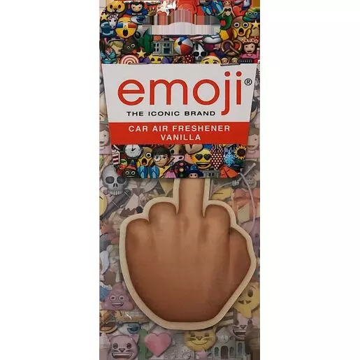 Emoji Car Air Freshener Carded Finger Vanilla - 4802288
