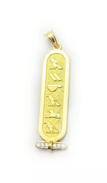 Ancient Egyptian Pendant, Gold Personalized Cartouche Necklace by HStudio (XS...