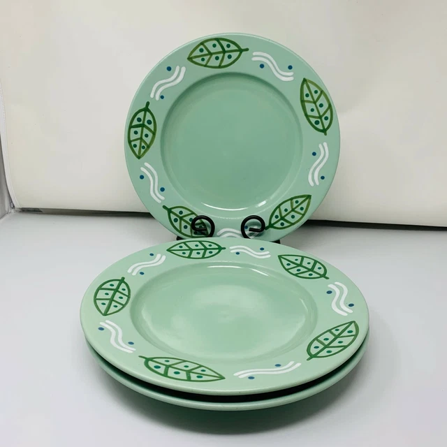 Studio Nova Green Foliage Leaves 11" Dinner Plates Set of 3